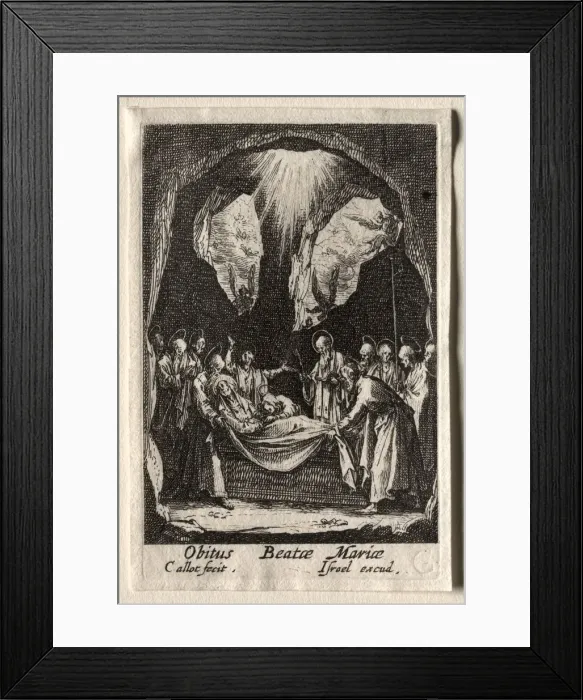 Framed Print : The Life of the Virgin: The Entombment of the Virgin. Creator: Jacques Callot (French, 1592-1635) Framed Print : The Life of the Virgin: The Entombment of the Virgin. Creator: Jacques Callot (French, 1592-1635)