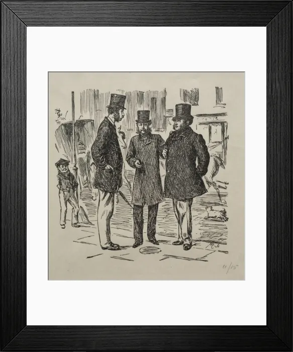 Framed Print : The Little Moment before the Introduction, 1865. Creator: George Louis Palmella Busson Du Maurier