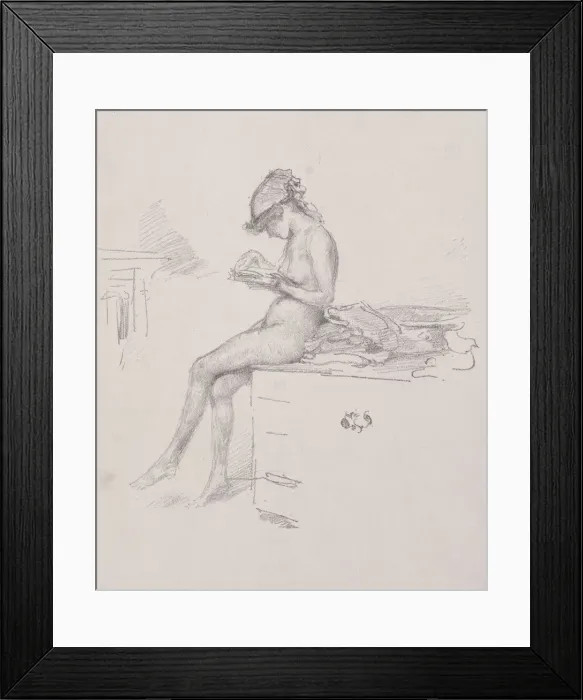 Framed Print : The Little Nude Model Reading, 1890. Creator: James McNeill Whistler (American, 1834-1903) Framed Print : The Little Nude Model Reading, 1890. Creator: James McNeill Whistler (American, 1834-1903)