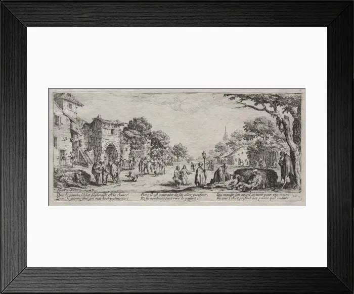 Framed Print : The Large Miseries of War: The Beggars and the Dying, 1633. Creator: Jacques Callot (French Framed Print : The Large Miseries of War: The Beggars and the Dying, 1633. Creator: Jacques Callot (French