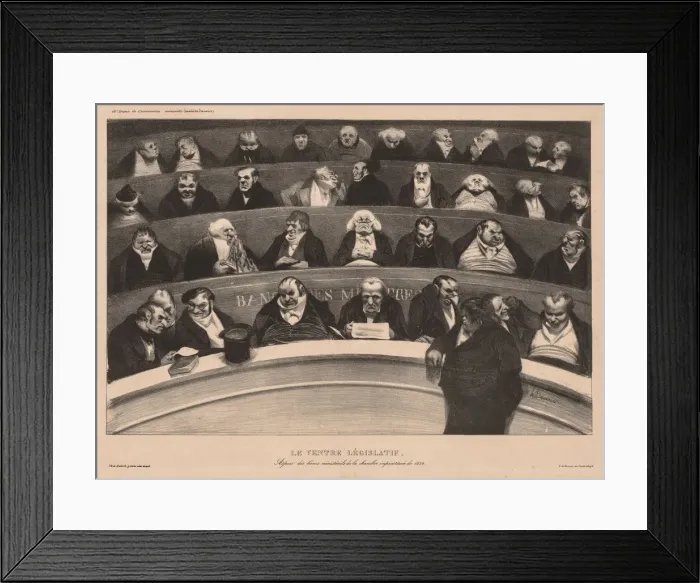 Framed Print : The Monthly Association (plate 18): The Legislative Belly, 1834. Creator: Honore Daumier Framed Print : The Monthly Association (plate 18): The Legislative Belly, 1834. Creator: Honore Daumier