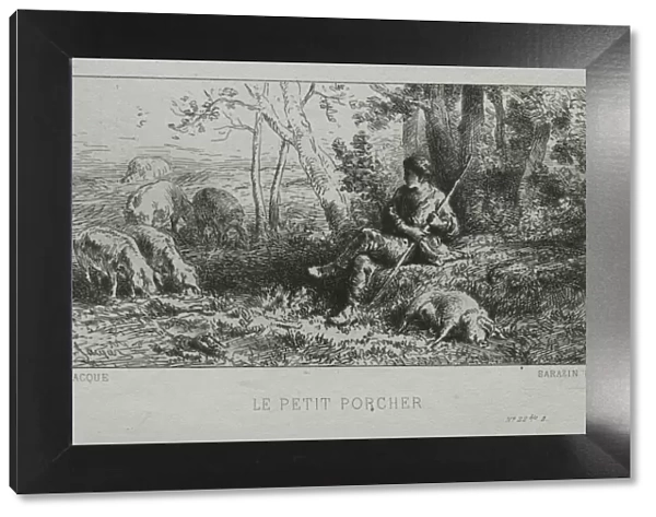 The Little Swineherd. Creator: Charles-Emile Jacque (French, 1813-1894)