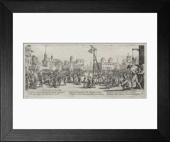 Framed Print : The Large Miseries of War: The Strappado, 1633. Creator: Jacques Callot (French, 1592-1635) Framed Print : The Large Miseries of War: The Strappado, 1633. Creator: Jacques Callot (French, 1592-1635)