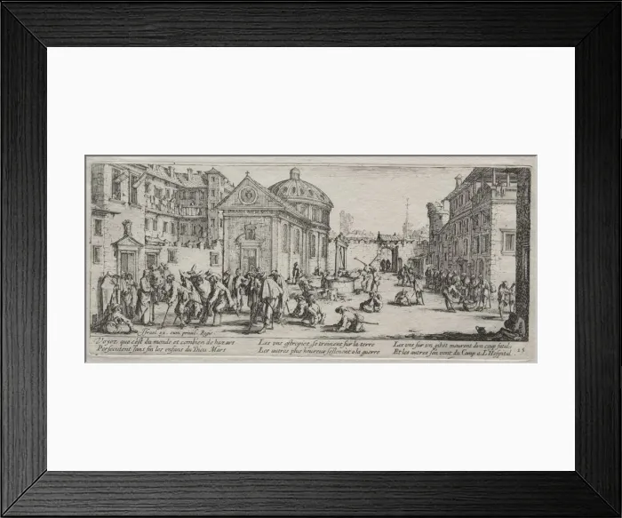 Framed Print : The Large Miseries of War: The Hospital, 1633. Creator: Jacques Callot (French, 1592-1635) Framed Print : The Large Miseries of War: The Hospital, 1633. Creator: Jacques Callot (French, 1592-1635)