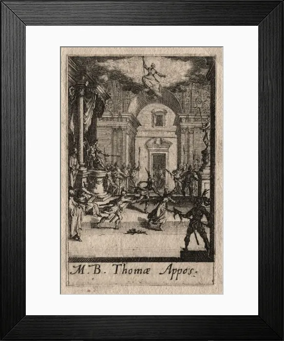 Framed Print : The Martyrdom of the Apostles: St. Thomas. Creator: Jacques Callot (French, 1592-1635) Framed Print : The Martyrdom of the Apostles: St. Thomas. Creator: Jacques Callot (French, 1592-1635)