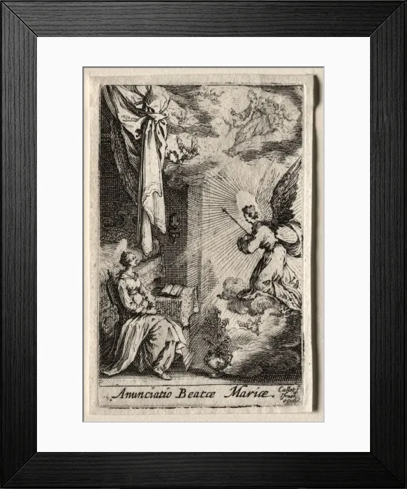 Framed Print : The Life of the Virgin: The Annunciation. Creator: Jacques Callot (French, 1592-1635) Framed Print : The Life of the Virgin: The Annunciation. Creator: Jacques Callot (French, 1592-1635)