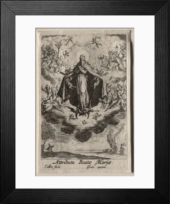 Framed Print : The Life of the Virgin: The Attributes of the Virgin. Creator: Jacques Callot (French, 1592-1635) Framed Print : The Life of the Virgin: The Attributes of the Virgin. Creator: Jacques Callot (French, 1592-1635)