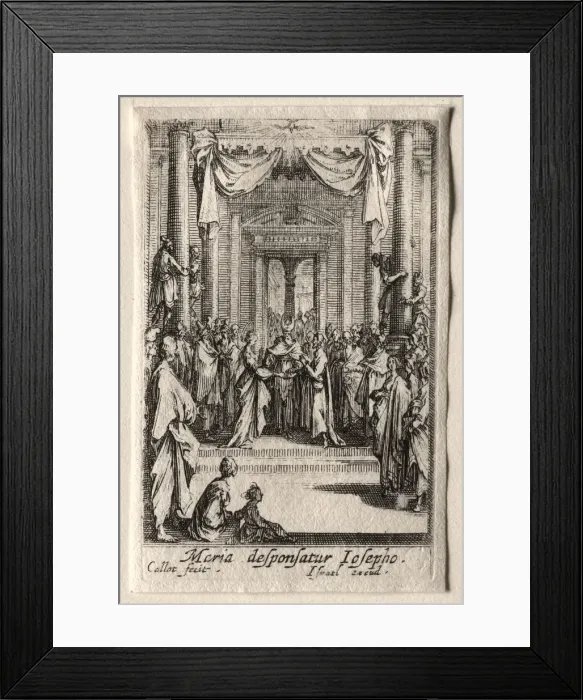 Framed Print : The Life of the Virgin: The Marriage of the Virgin. Creator: Jacques Callot (French, 1592-1635) Framed Print : The Life of the Virgin: The Marriage of the Virgin. Creator: Jacques Callot (French, 1592-1635)