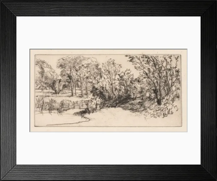 Framed Print : The Little Longparish, 1896. Creator: Francis Seymour Haden (British, 1818-1910) Framed Print : The Little Longparish, 1896. Creator: Francis Seymour Haden (British, 1818-1910)