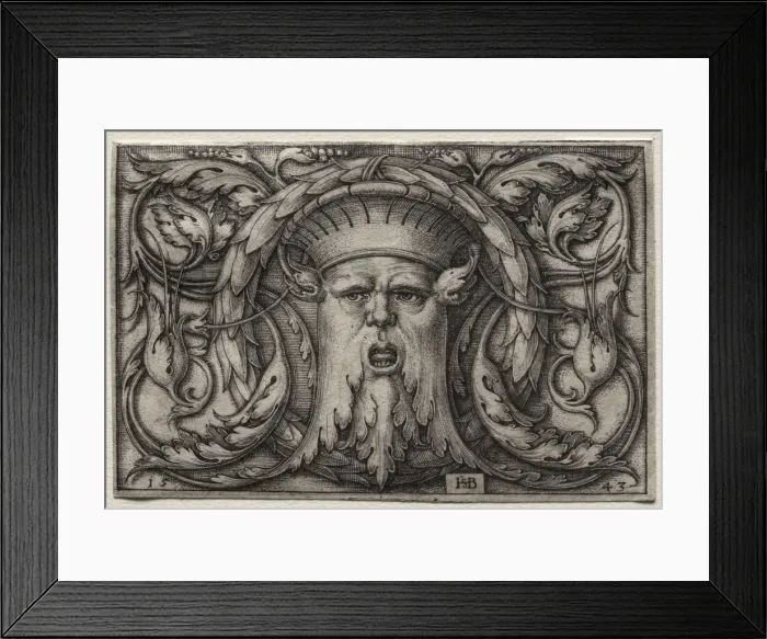 Framed Print : The Mask, 1543. Creator: Hans Sebald Beham (German, 1500-1550) Framed Print : The Mask, 1543. Creator: Hans Sebald Beham (German, 1500-1550)