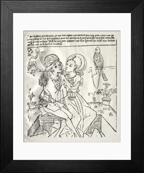 Framed Print : The Lovers, c. 1470. Creator: Unknown Framed Print : The Lovers, c. 1470. Creator: Unknown