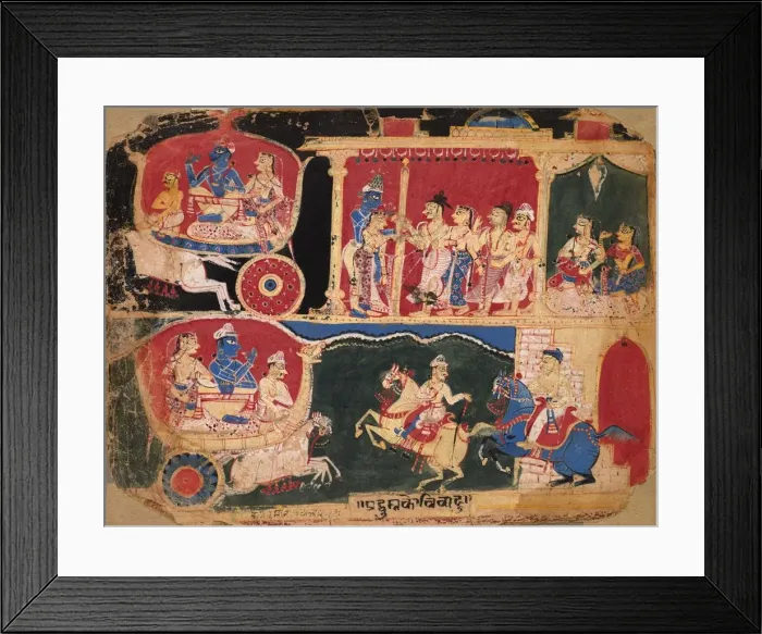 Framed Print : The Marriage of Pradyumna and Rukmavati, page from a Bhagavata Purana, c. 1525-50 Framed Print : The Marriage of Pradyumna and Rukmavati, page from a Bhagavata Purana, c. 1525-50