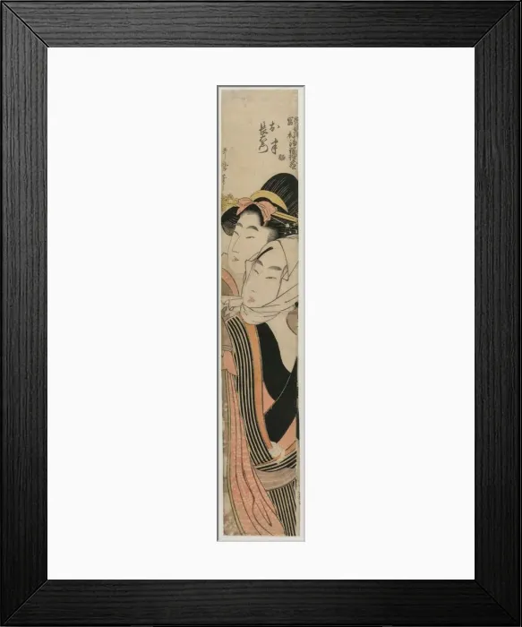 Framed Print : The Lovers Ohan and Choemon…, early or mid 1800s. Creator: Kitagawa Utamaro (Japanese Framed Print : The Lovers Ohan and Choemon…, early or mid 1800s. Creator: Kitagawa Utamaro (Japanese