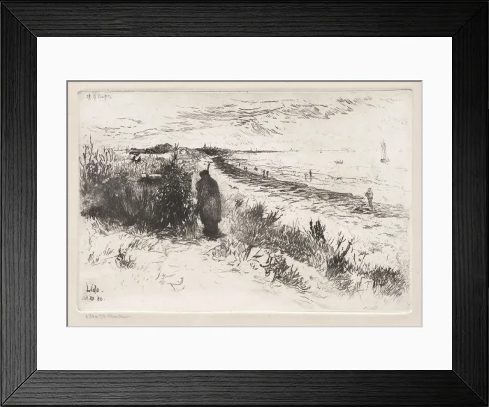 Framed Print : The Lido, 1880. Creator: Otto H. Bacher (American, 1856-1909) Framed Print : The Lido, 1880. Creator: Otto H. Bacher (American, 1856-1909)