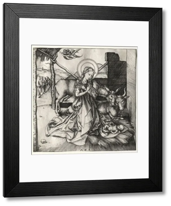 Framed Print : The Life of Christ: The Nativity, c. 1480-1490. Creator: Martin Schongauer (German, c Framed Print : The Life of Christ: The Nativity, c. 1480-1490. Creator: Martin Schongauer (German, c