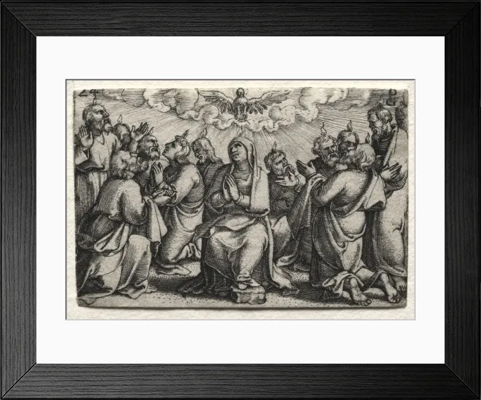Framed Print : The Life of Jesus Christ: The Descent of the Holy Ghost, c. 1534-35. Creator: Georg Pencz (German Framed Print : The Life of Jesus Christ: The Descent of the Holy Ghost, c. 1534-35. Creator: Georg Pencz (German