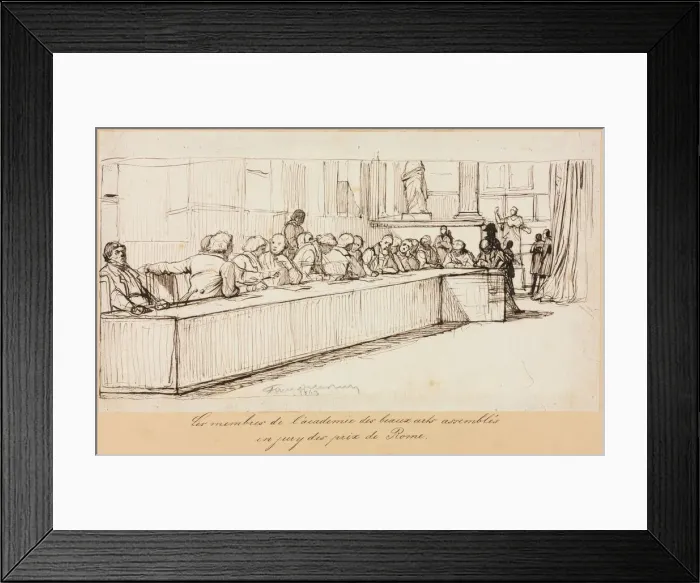 Framed Print : The Members of the Academy of Beaux-Arts Assembled to Jury the Rome Prize, 1841 or 1842 Framed Print : The Members of the Academy of Beaux-Arts Assembled to Jury the Rome Prize, 1841 or 1842