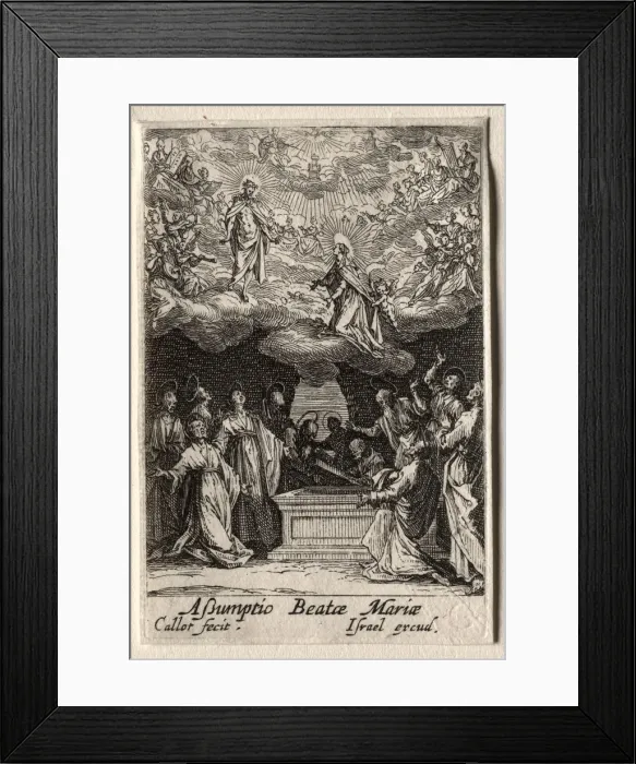 Framed Print : The Life of the Virgin: The Assumption of the Virgin. Creator: Jacques Callot (French, 1592-1635)