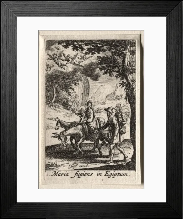 Framed Print : The Life of the Virgin: The Flight into Egypt. Creator: Jacques Callot (French, 1592-1635) Framed Print : The Life of the Virgin: The Flight into Egypt. Creator: Jacques Callot (French, 1592-1635)