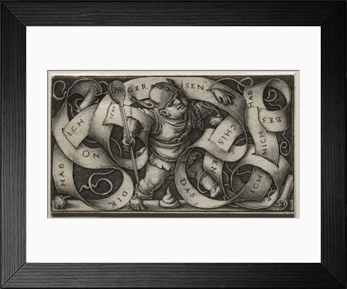 Framed Print : The Little Buffoon, 1542. Creator: Hans Sebald Beham (German, 1500-1550) Framed Print : The Little Buffoon, 1542. Creator: Hans Sebald Beham (German, 1500-1550)