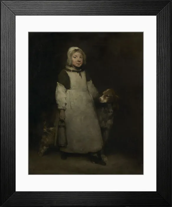 Framed Print : The Little Milkmaid, c. 1865. Creator: Theodule Ribot (French, 1823-1891) Framed Print : The Little Milkmaid, c. 1865. Creator: Theodule Ribot (French, 1823-1891)