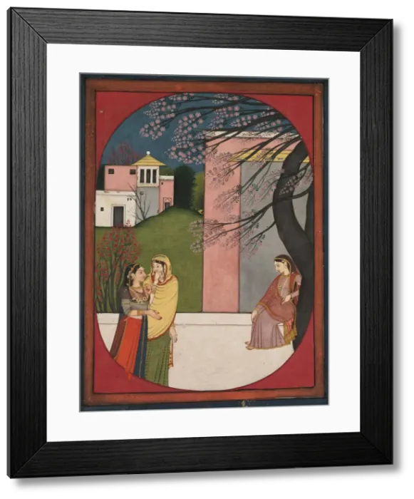 Framed Print : The Lovelorn Heroine, from a Sat Sai of Bihari, 1780-90. Creator: Unknown Framed Print : The Lovelorn Heroine, from a Sat Sai of Bihari, 1780-90. Creator: Unknown
