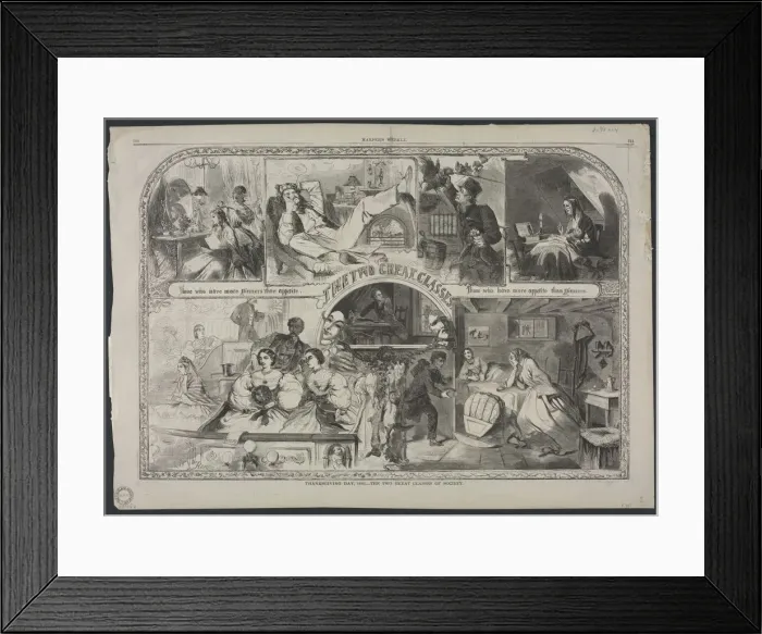 Framed Print : Thanksgiving Day, 1860 - The Two Great Classes of Society, 1860. Creator: Winslow Homer (American Framed Print : Thanksgiving Day, 1860 - The Two Great Classes of Society, 1860. Creator: Winslow Homer (American