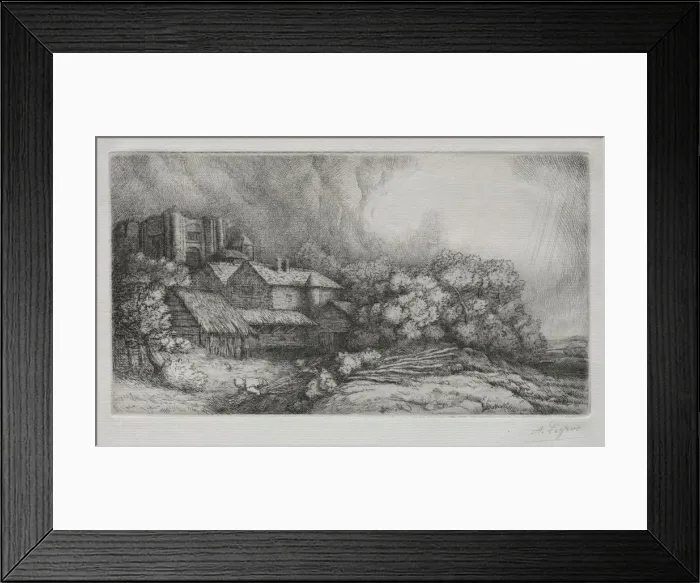 Framed Print : The Abbey Farm (La Ferme de labbaye). Creator: Alphonse Legros (French, 1837-1911) Framed Print : The Abbey Farm (La Ferme de labbaye). Creator: Alphonse Legros (French, 1837-1911)
