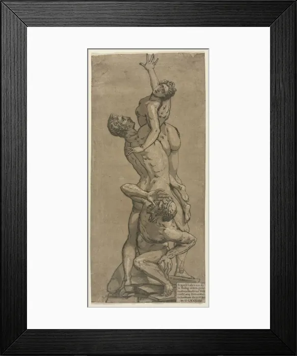 Framed Print : The Abduction of a Sabine Woman. Creator: Andrea Andreani (Italian, about 1558-1610) Framed Print : The Abduction of a Sabine Woman. Creator: Andrea Andreani (Italian, about 1558-1610)