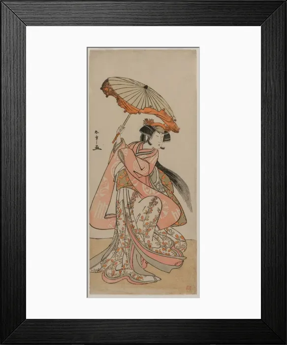 Framed Print : The Actor Segawa Kikunojo II Dancing with a Parasol, late 1770s. Creator: Katsukawa Shunsho Framed Print : The Actor Segawa Kikunojo II Dancing with a Parasol, late 1770s. Creator: Katsukawa Shunsho