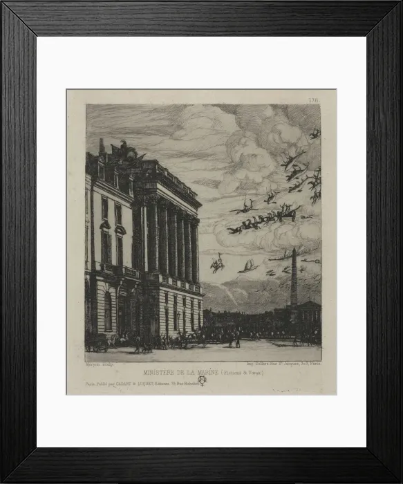 Framed Print : The Admiralty, Paris, 1865. Creator: Charles Meryon (French, 1821-1868);Cadart & Framed Print : The Admiralty, Paris, 1865. Creator: Charles Meryon (French, 1821-1868);Cadart &