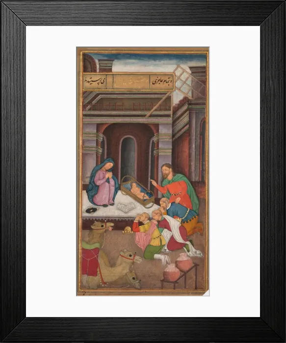 Framed Print : The Adoration of the Magi, from a Mirror of Holiness (Mir at al-quds) of Father Framed Print : The Adoration of the Magi, from a Mirror of Holiness (Mir at al-quds) of Father