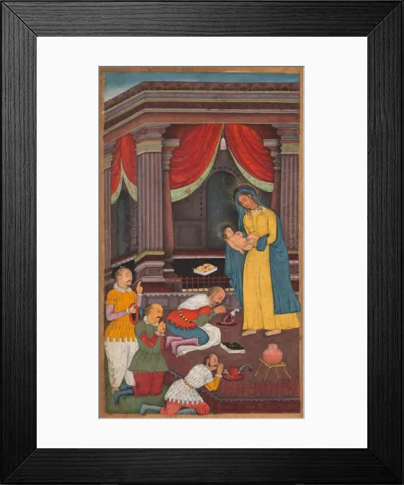 Framed Print : The Adoration of the Shepherds, from a Mirror of Holiness (Mir at al-quds) Framed Print : The Adoration of the Shepherds, from a Mirror of Holiness (Mir at al-quds)