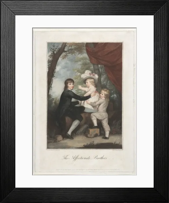 Framed Print : The Affectionate Brothers (The Lamb Children), 1791. Creator: Francesco Bartolozzi (British Framed Print : The Affectionate Brothers (The Lamb Children), 1791. Creator: Francesco Bartolozzi (British