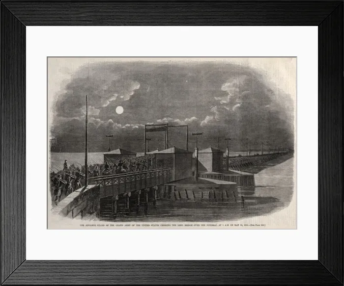 Framed Print : The Advance Guard of the Grand Army of the United States Crossing the Long Bridge… Framed Print : The Advance Guard of the Grand Army of the United States Crossing the Long Bridge…