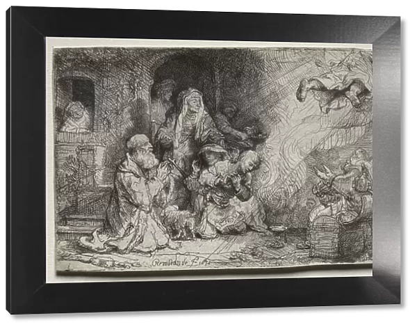 The Angel Departing from the Family of Tobit, 1641. Creator: Rembrandt van Rijn (Dutch, 1606-1669)