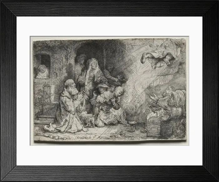 Framed Print : The Angel Departing from the Family of Tobit, 1641. Creator: Rembrandt van Rijn (Dutch, 1606-1669) Framed Print : The Angel Departing from the Family of Tobit, 1641. Creator: Rembrandt van Rijn (Dutch, 1606-1669)