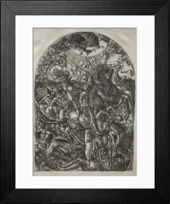 Framed Print : The Apocalypse: St. John Sees the Four Riders, 1546-1556. Creator: Jean Duvet (French, 1485-1561)