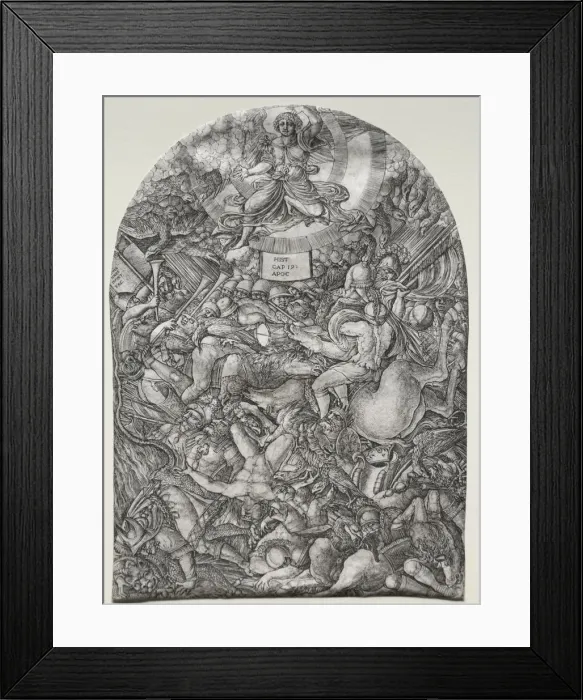 Framed Print : The Apocalypse: The Angel in the Sun Calling the Birds of Prey, 1500s. Creator: Jean Duvet (French Framed Print : The Apocalypse: The Angel in the Sun Calling the Birds of Prey, 1500s. Creator: Jean Duvet (French