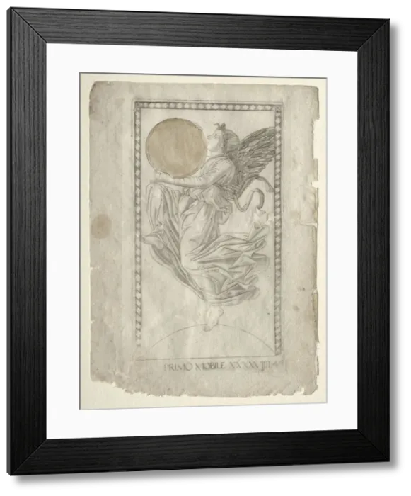 Framed Print : The Angel of the Ninth Sphere (from the Tarocchi, series A... before 1467. Creator Framed Print : The Angel of the Ninth Sphere (from the Tarocchi, series A... before 1467. Creator