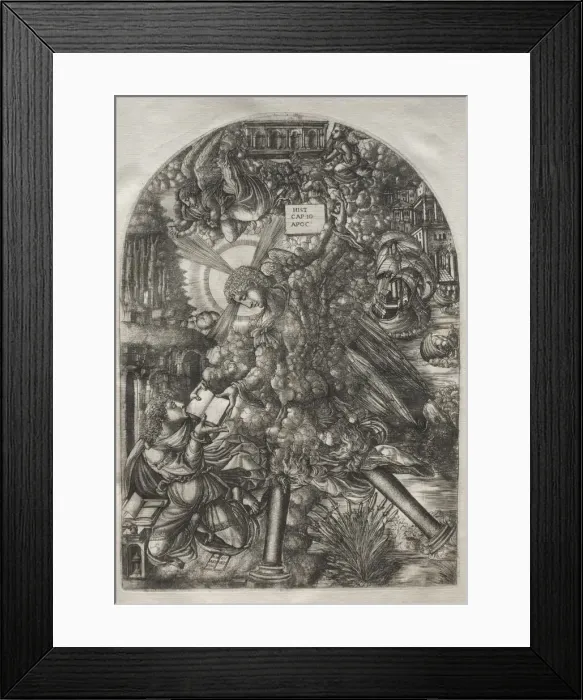 Framed Print : The Apocalypse: The Angel Gives St. John the Book to Eat, 1546-1556. Creator: Jean Duvet (French Framed Print : The Apocalypse: The Angel Gives St. John the Book to Eat, 1546-1556. Creator: Jean Duvet (French