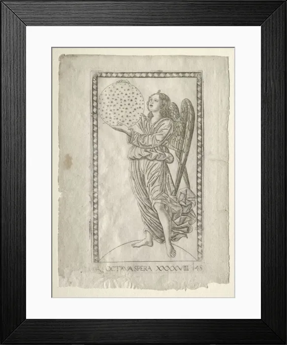 Framed Print : The Angel of the Eighth Sphere (from the Tarocchi, series A... before 1467. Creator Framed Print : The Angel of the Eighth Sphere (from the Tarocchi, series A... before 1467. Creator