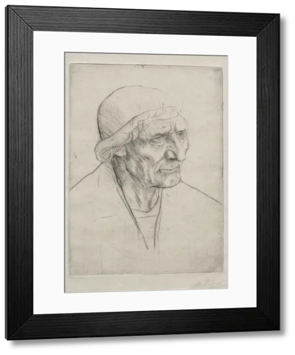 Framed Print : Tete de Benediction. Creator: Alphonse Legros (French, 1837-1911) Framed Print : Tete de Benediction. Creator: Alphonse Legros (French, 1837-1911)