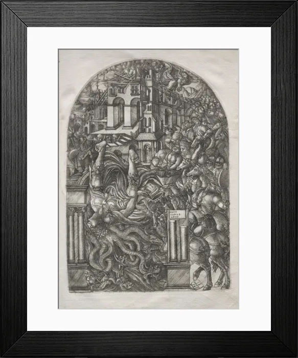 Framed Print : The Apocalypse: The Fall of Babylon, 1546-1556. Creator: Jean Duvet (French, 1485-1561) Framed Print : The Apocalypse: The Fall of Babylon, 1546-1556. Creator: Jean Duvet (French, 1485-1561)