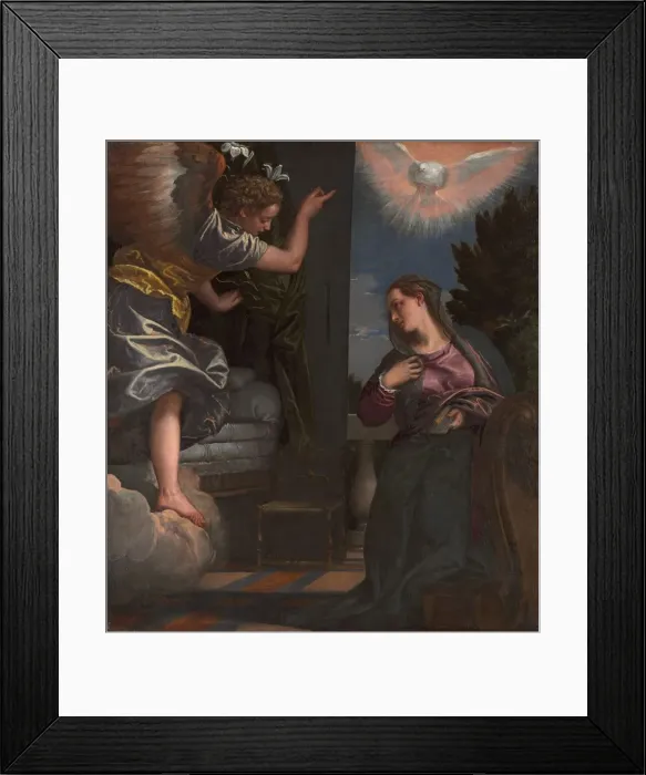 Framed Print : The Annunciation, c. 1580. Creator: Paolo Veronese (Italian, 1528-1588); Workshop Framed Print : The Annunciation, c. 1580. Creator: Paolo Veronese (Italian, 1528-1588); Workshop