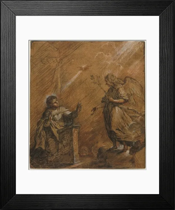 Framed Print : The Annunciation, last third 1600s. Creator: Johann Jakob von Sandrart (German, 1655-1698) Framed Print : The Annunciation, last third 1600s. Creator: Johann Jakob von Sandrart (German, 1655-1698)