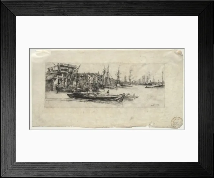 Framed Print : Thames Warehouse, 1859. Creator: James McNeill Whistler (American, 1834-1903) Framed Print : Thames Warehouse, 1859. Creator: James McNeill Whistler (American, 1834-1903)