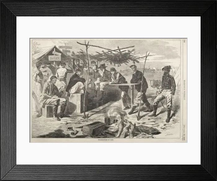 Framed Print : Thanksgiving in Camp, 1862. Creator: Winslow Homer (American, 1836-1910) Framed Print : Thanksgiving in Camp, 1862. Creator: Winslow Homer (American, 1836-1910)