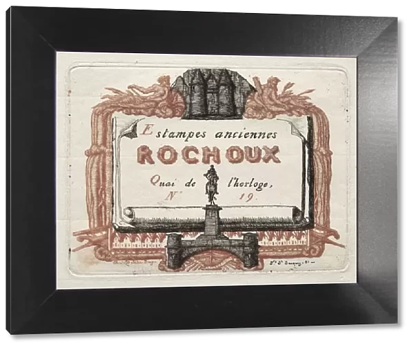 The Address Card of Rochoux, a Printseller, c. 1856. Creator: Charles Meryon (French, 1821-1868)