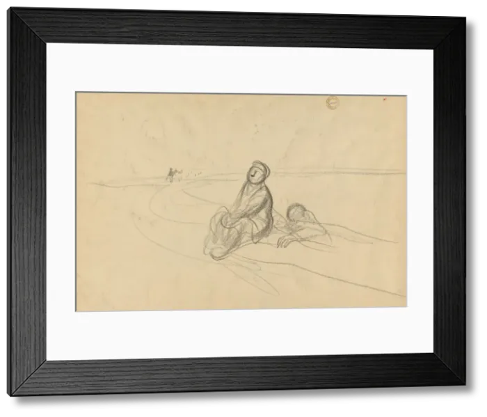 Framed Print : Two Figures on a Road, c. 1919. Creator: Jean Louis Forain (French, 1852-1931) Framed Print : Two Figures on a Road, c. 1919. Creator: Jean Louis Forain (French, 1852-1931)